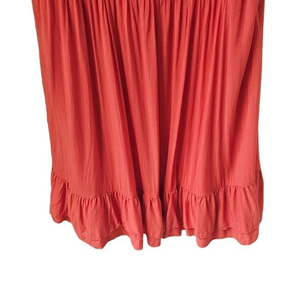 TORRID PlusโSize Coral SleevelessChallis Ruffle Tie Tassle Midi Dress Size 2X - Picture 10 of 16